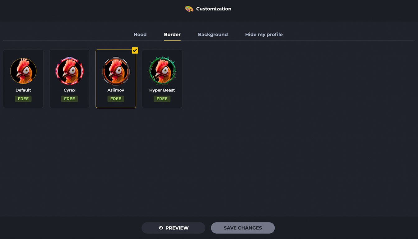 Profile Customization Options