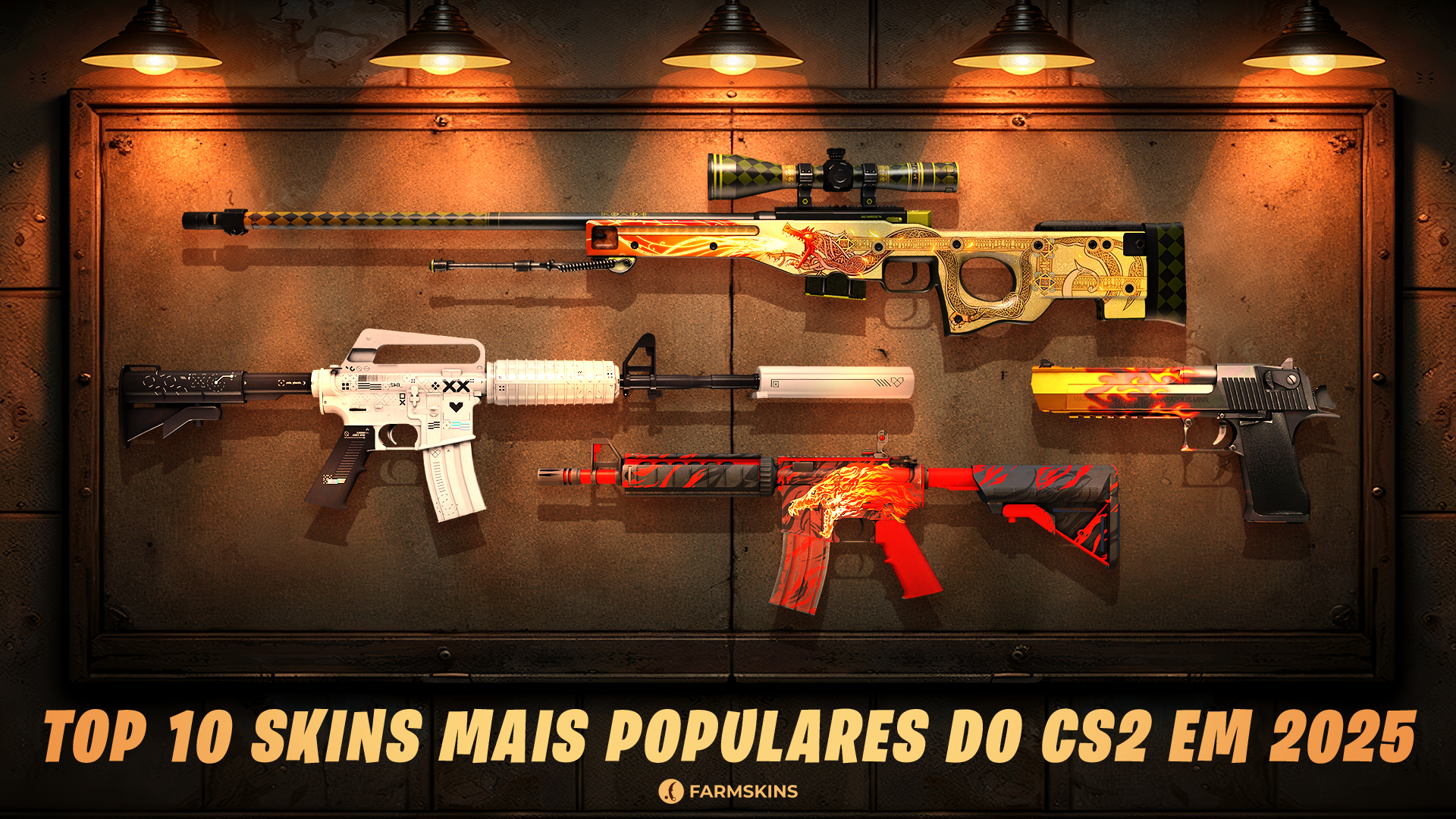 top 10 skins mais populares de CS2