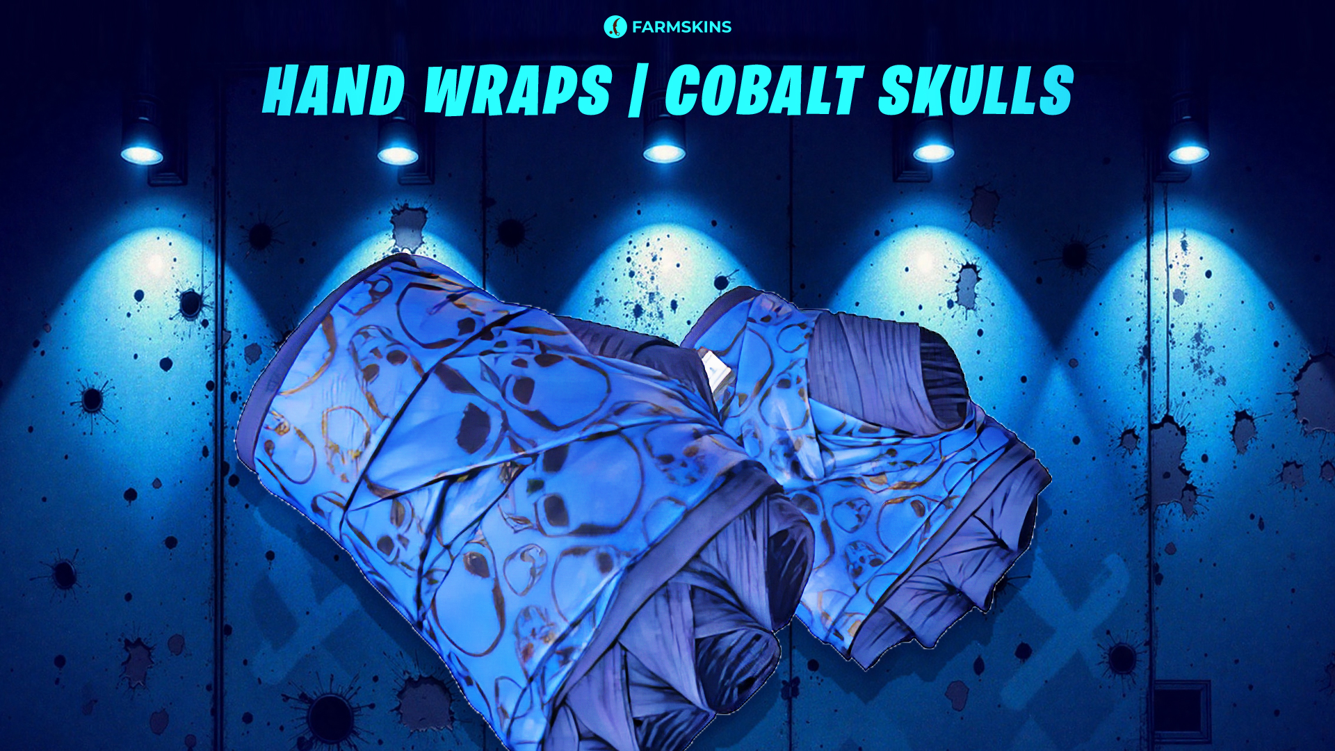 Hand Wraps Cobalt Skulls