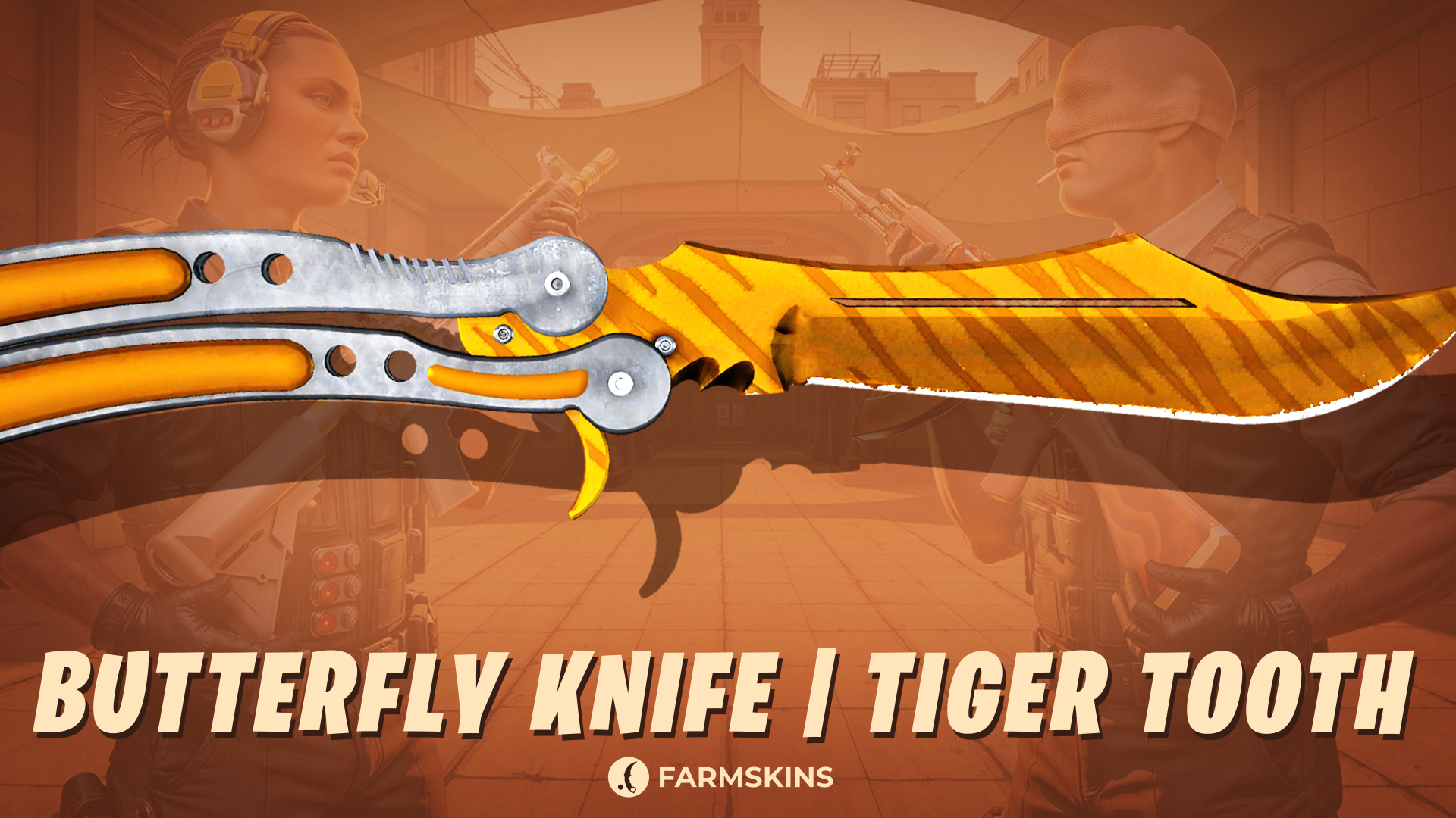 Butterfly knife Tiger Tooth